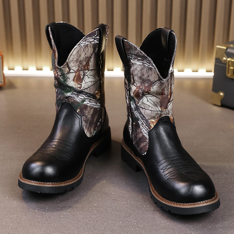 MLB LTHR-27 Camo Western Cowboy Boots - Sneakernational