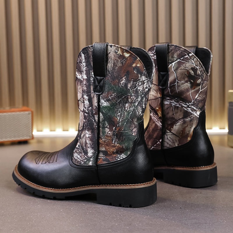 MLB LTHR-27 Camo Western Cowboy Boots - Sneakernational