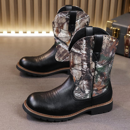 MLB LTHR-27 Camo Western Cowboy Boots - Sneakernational