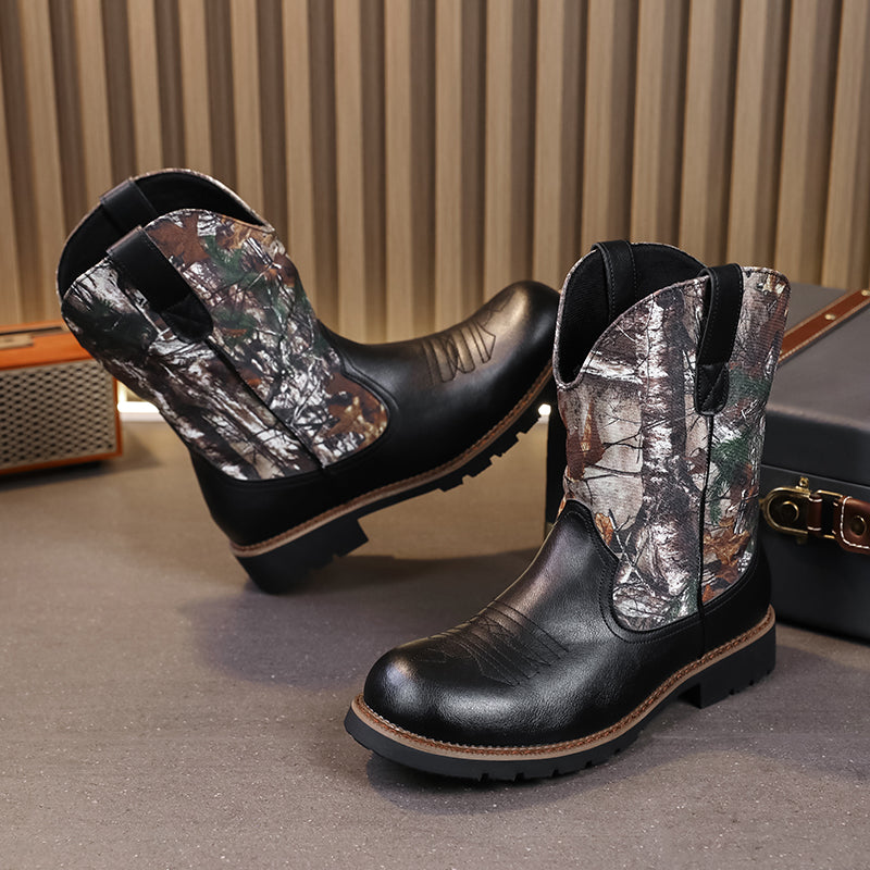 MLB LTHR-27 Camo Western Cowboy Boots - Sneakernational