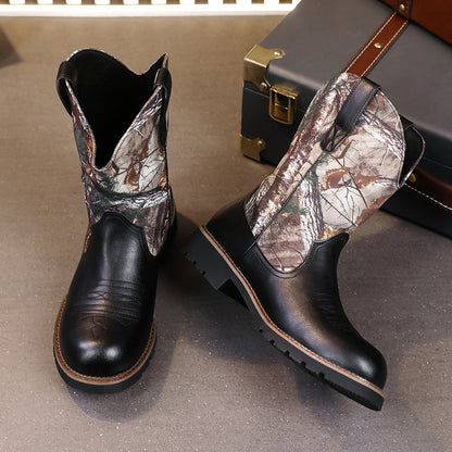 MLB LTHR-27 Camo Western Cowboy Boots - Sneakernational