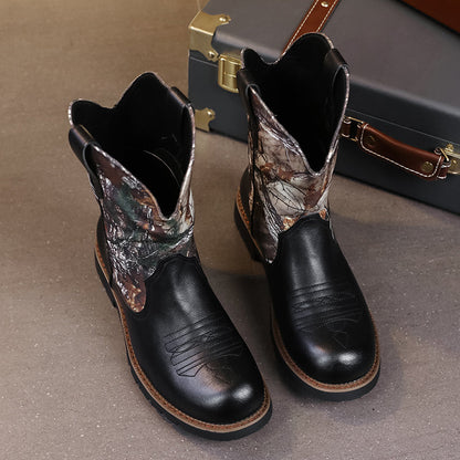 MLB LTHR-27 Camo Western Cowboy Boots - Sneakernational