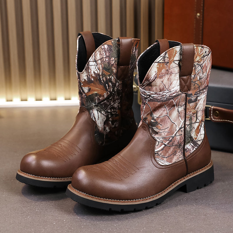 MLB LTHR-27 Camo Western Cowboy Boots - Sneakernational