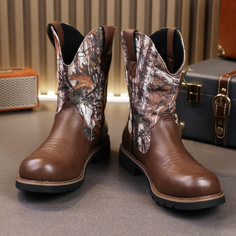 MLB LTHR-27 Camo Western Cowboy Boots - Sneakernational