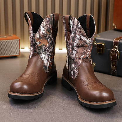 MLB LTHR-27 Camo Western Cowboy Boots - Sneakernational