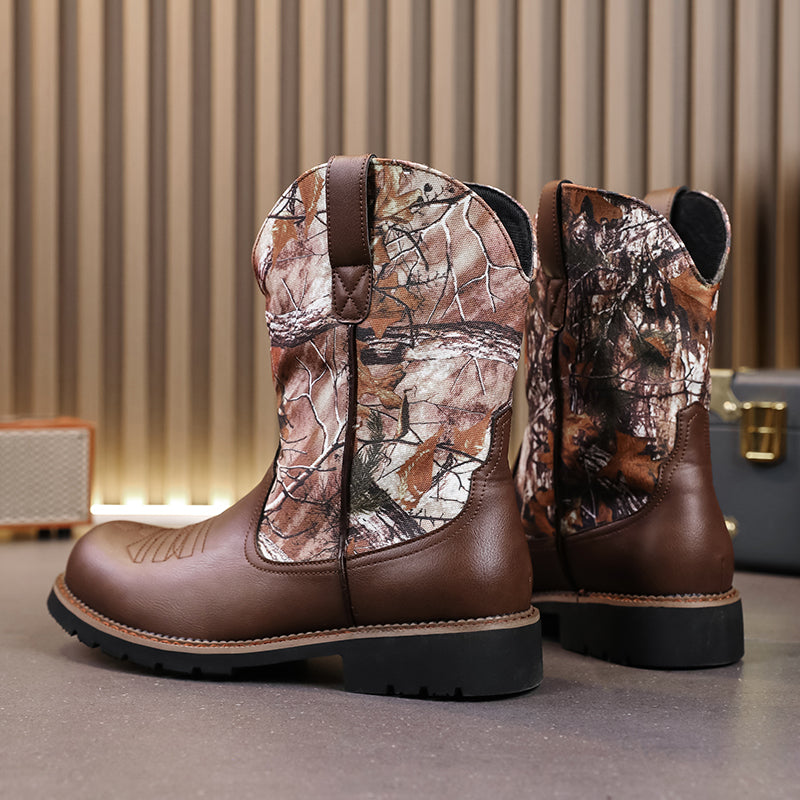 MLB LTHR-27 Camo Western Cowboy Boots - Sneakernational