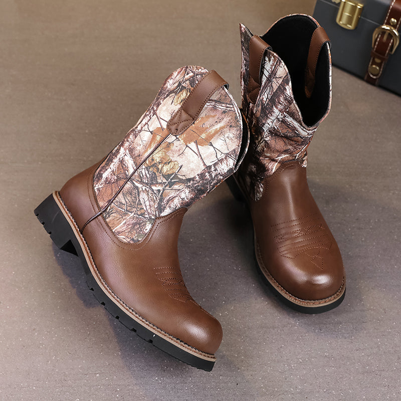 MLB LTHR-27 Camo Western Cowboy Boots - Sneakernational