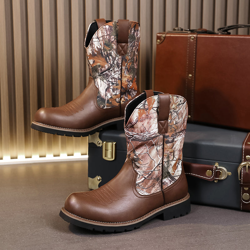 MLB LTHR-27 Camo Western Cowboy Boots - Sneakernational