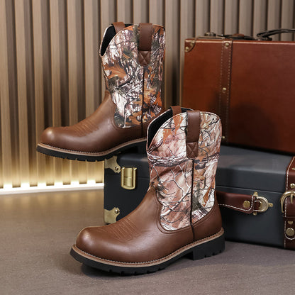 MLB LTHR-27 Camo Western Cowboy Boots - Sneakernational