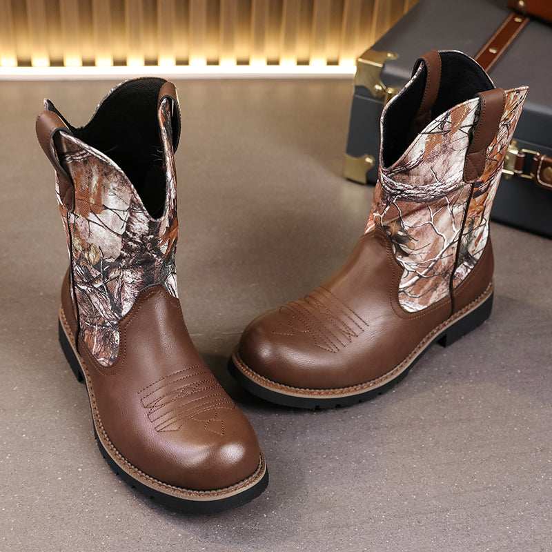 MLB LTHR-27 Camo Western Cowboy Boots - Sneakernational