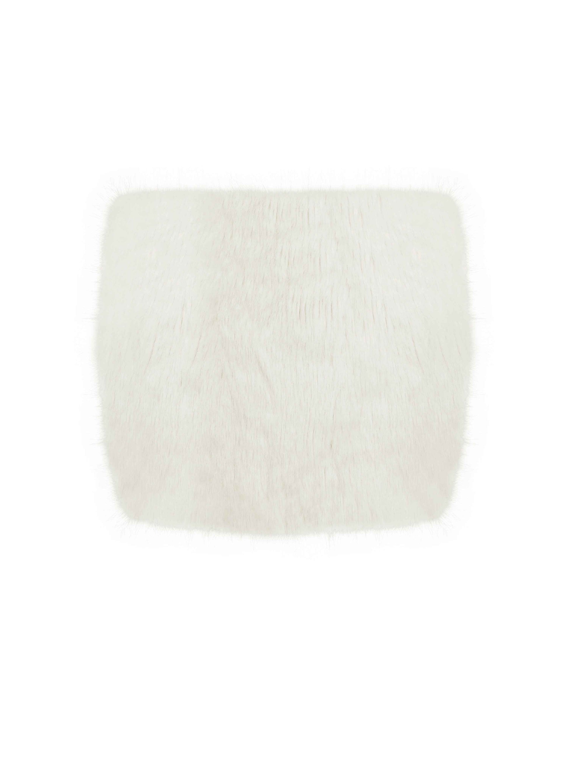 Narla Ivory Low-Waisted Fur Mini Skirt