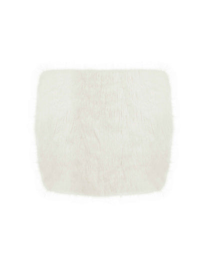Narla Ivory Low-Waisted Fur Mini Skirt