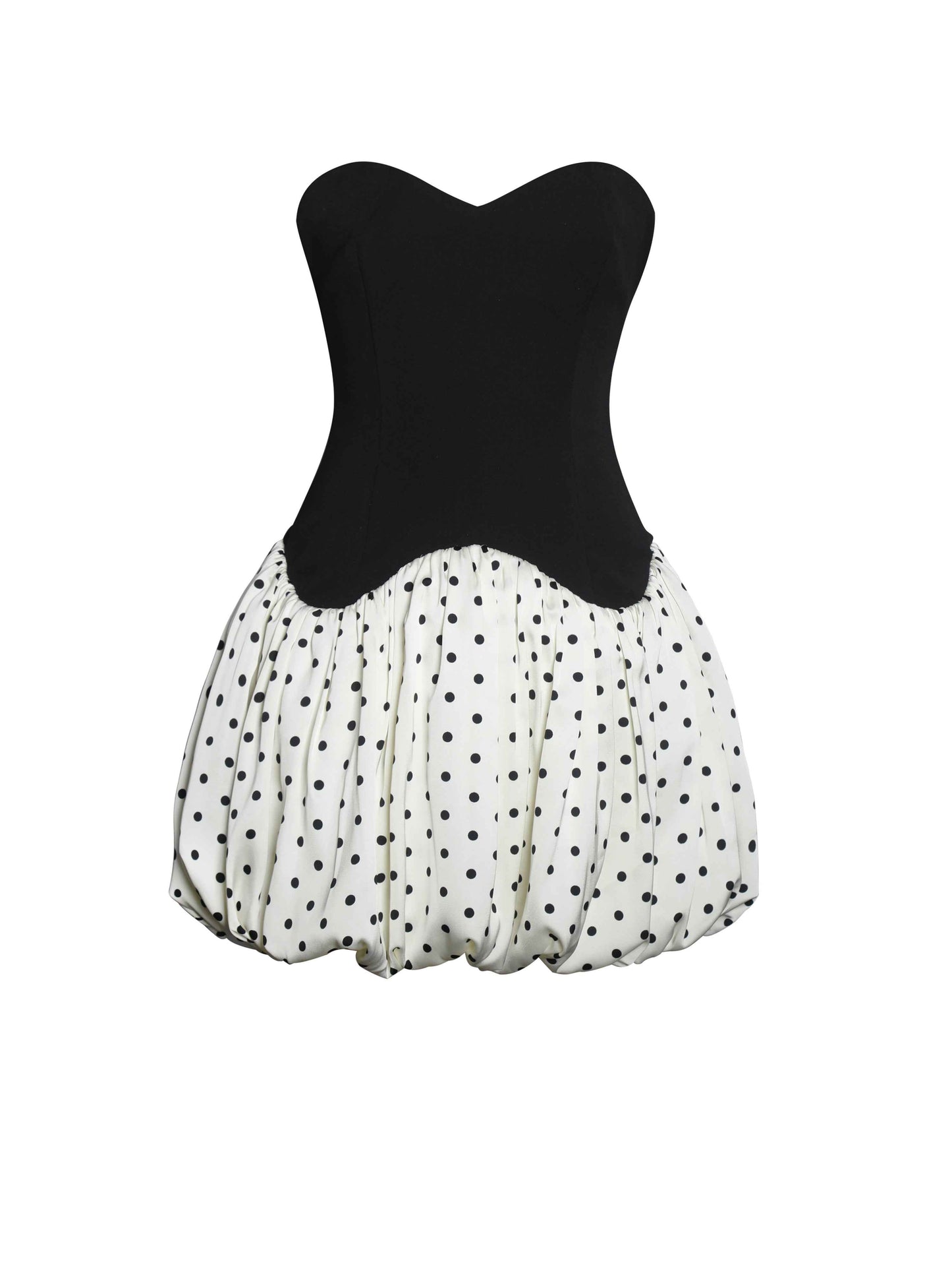 Dahliana Polka Dot Bubble Hem Corset Mini Dress
