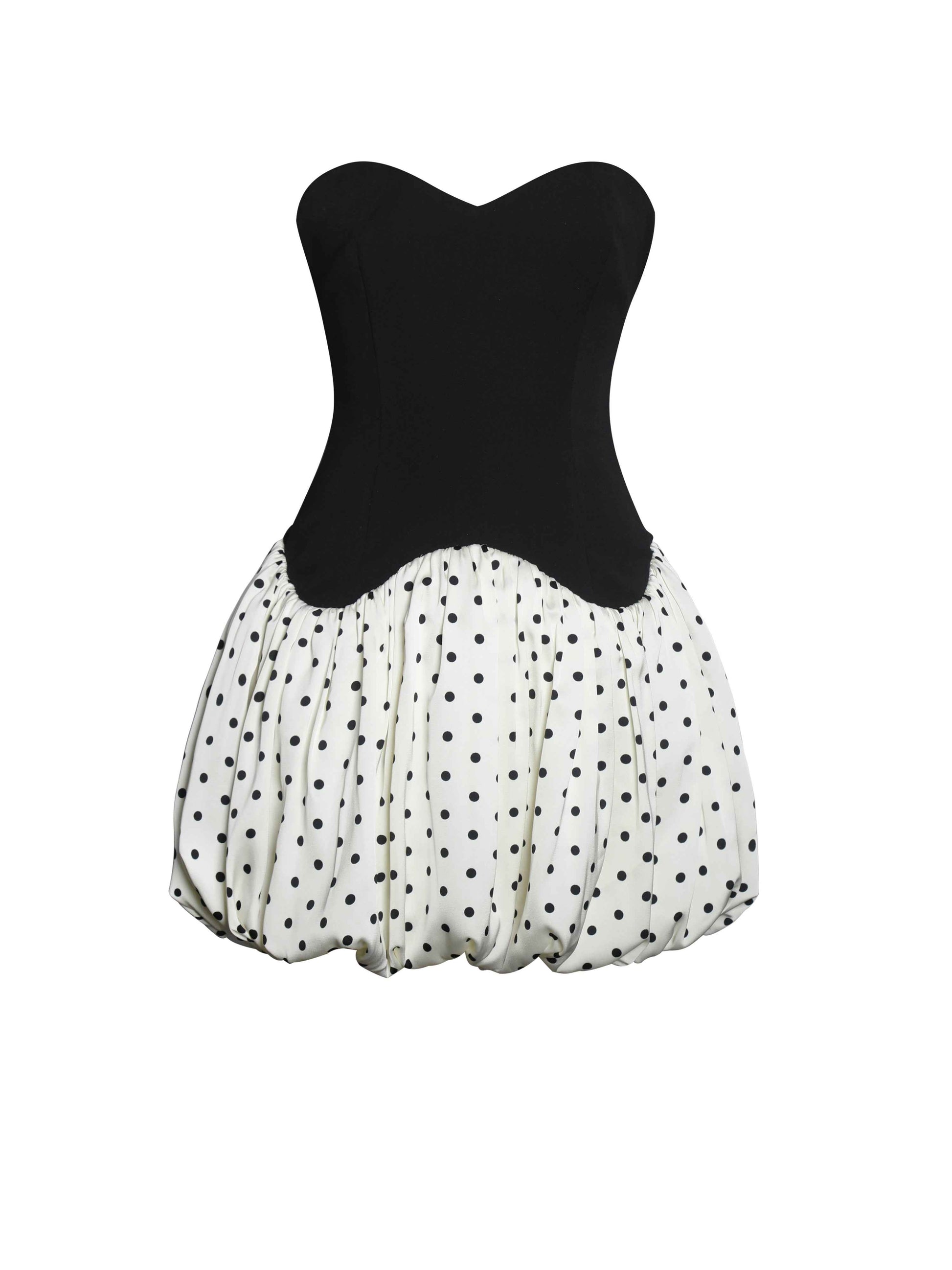 Dahliana Polka Dot Bubble Hem Corset Mini Dress