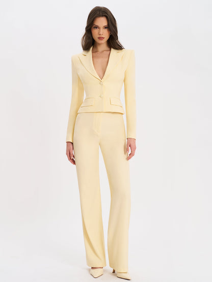 Quinne Butter Yellow Slim-fit Blazer