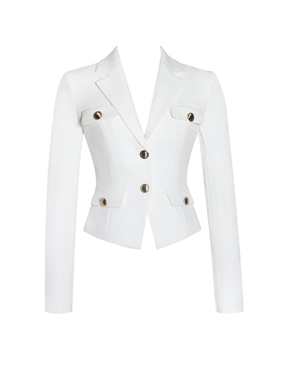 Oakley White Preppy Style Blazer Jacket