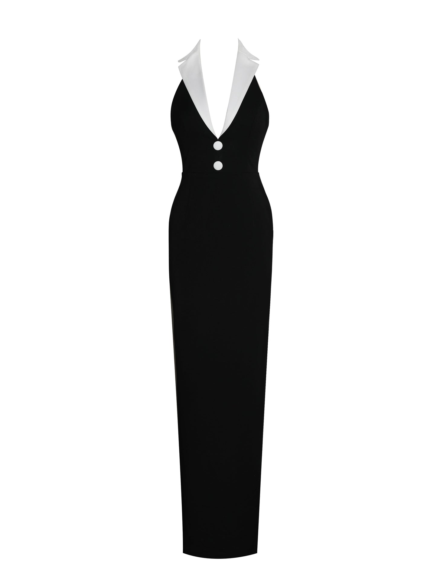 Raelyn Black and White Business Casual Maxi Dress