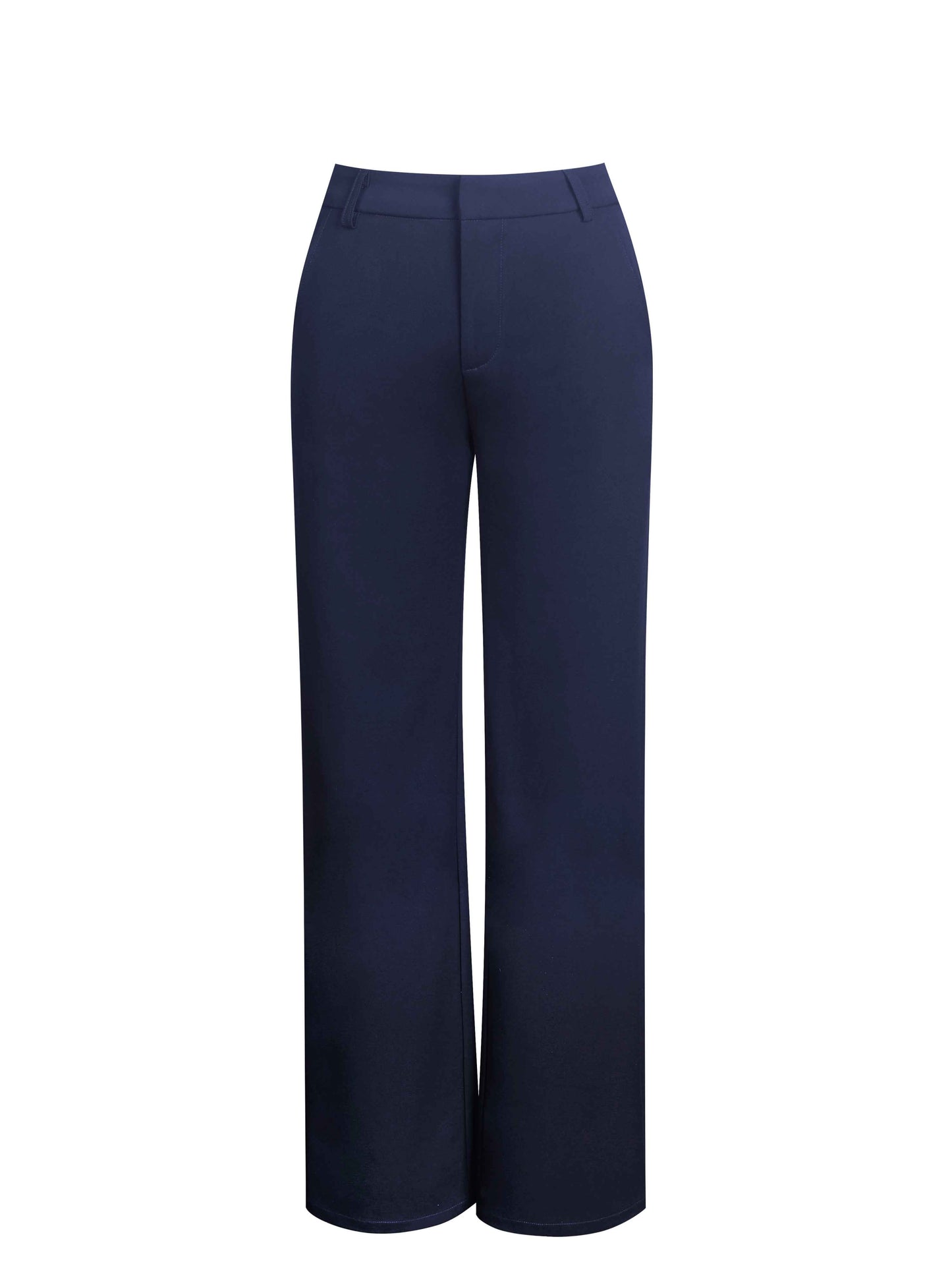 Yanin Navy Low-Rise Straight Leg Pants