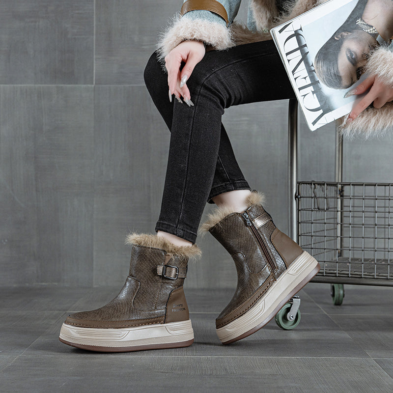 Selene Fur-Lined Ankle Boots - Sneakernational