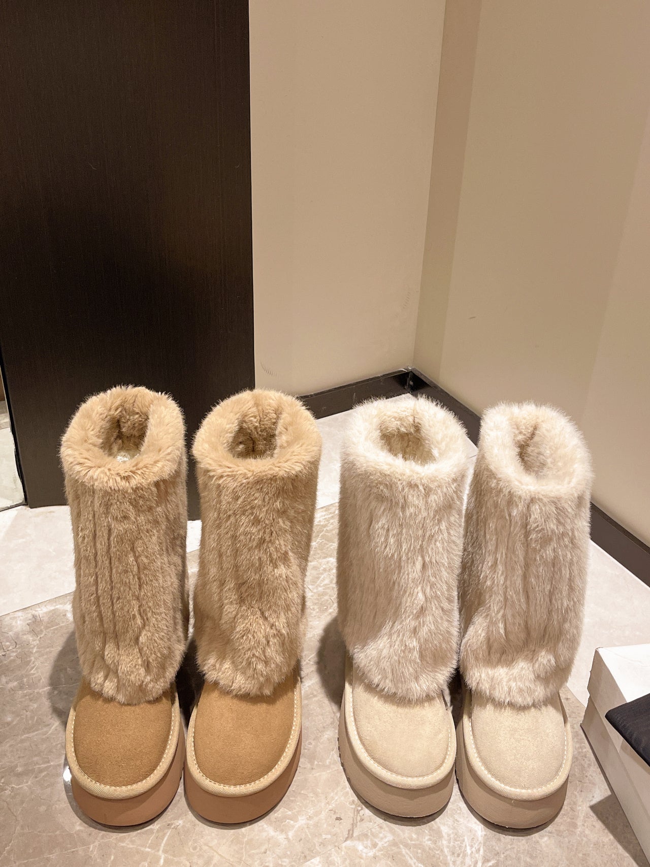 Demeter Plush High-Rise Boots - Sneakernational