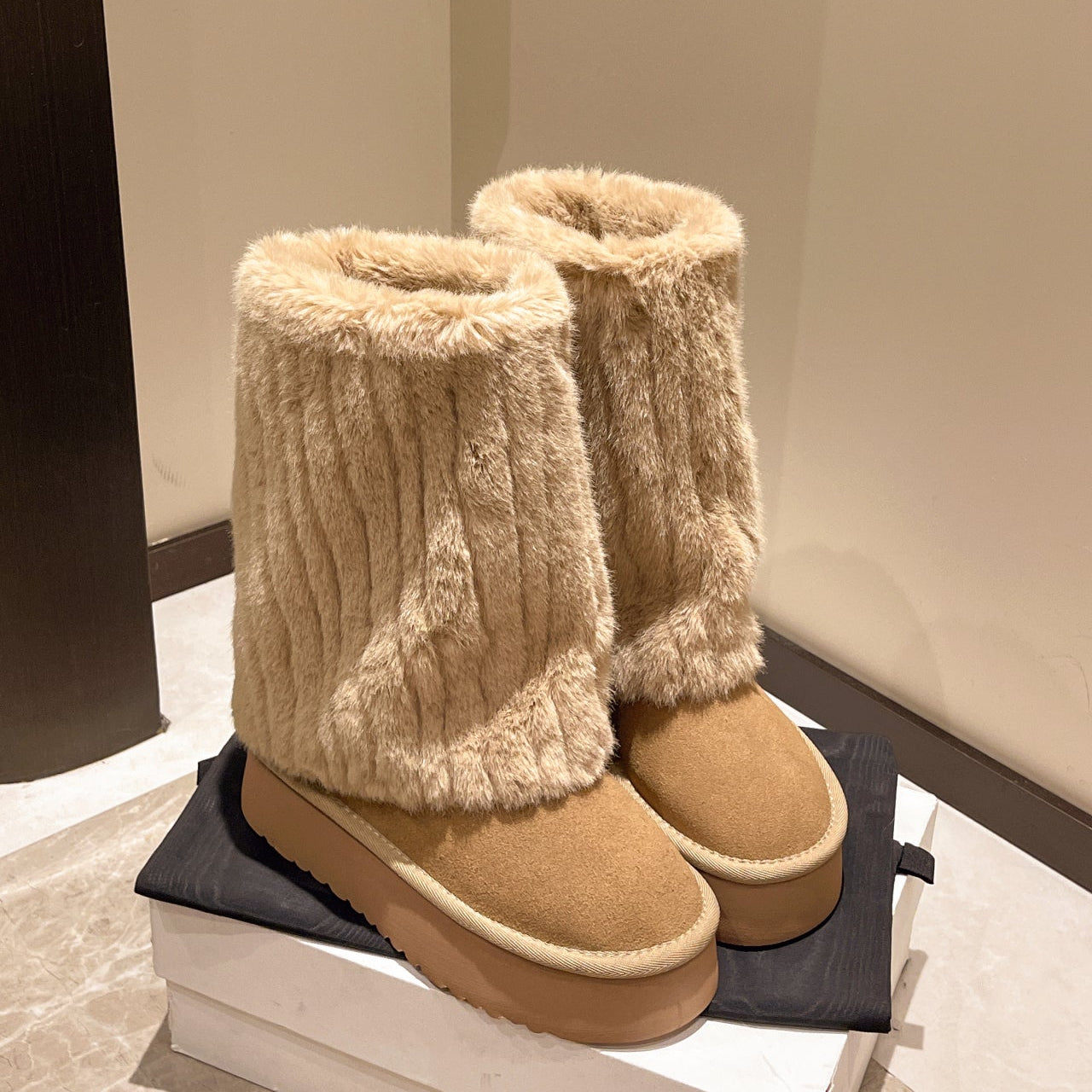 Demeter Plush High-Rise Boots - Sneakernational