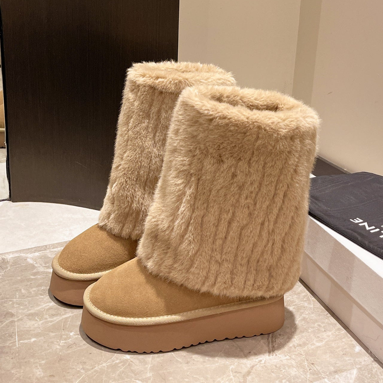 Demeter Plush High-Rise Boots - Sneakernational