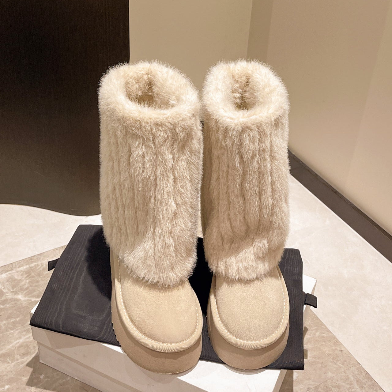 Demeter Plush High-Rise Boots - Sneakernational