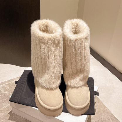 Demeter Plush High-Rise Boots - Sneakernational
