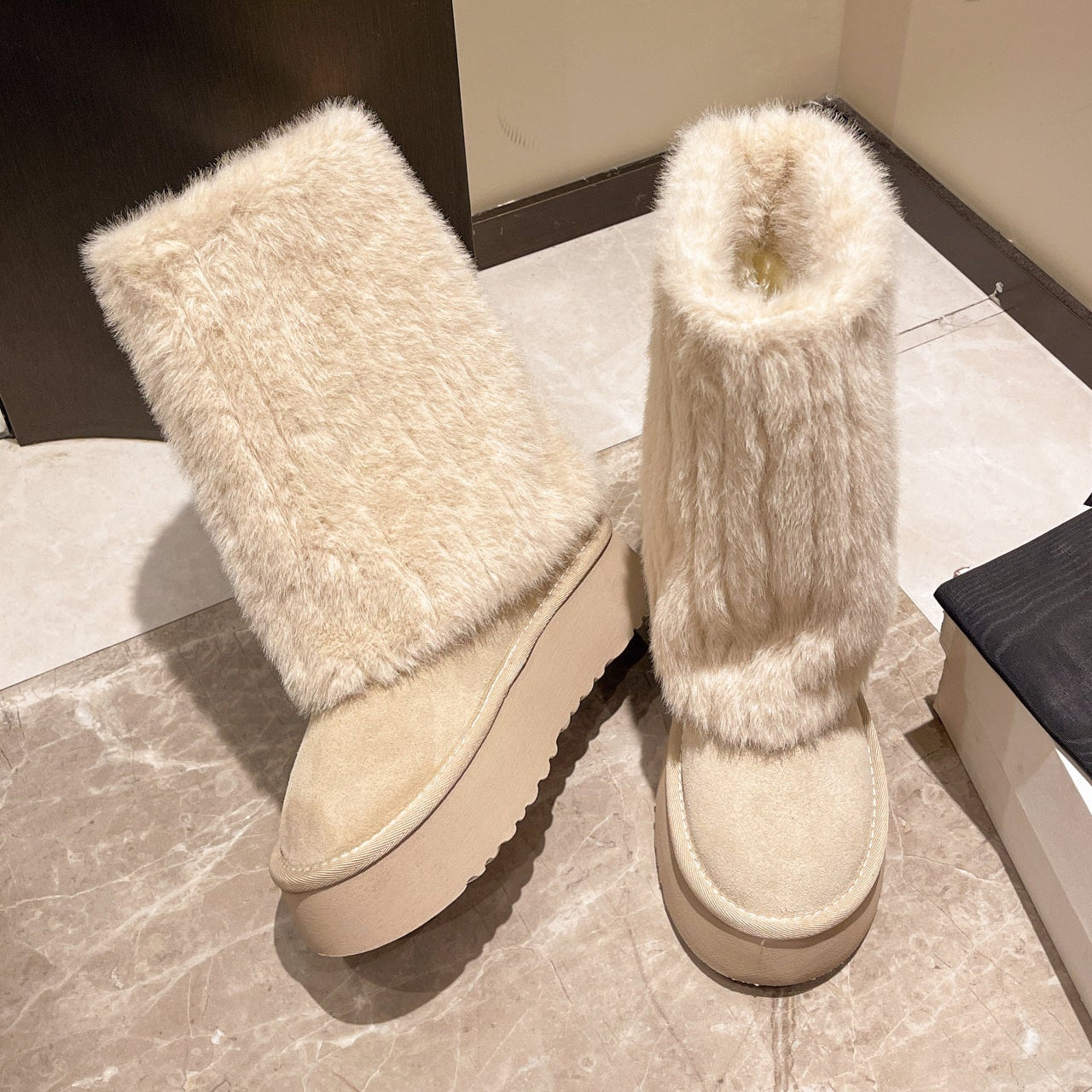Demeter Plush High-Rise Boots - Sneakernational