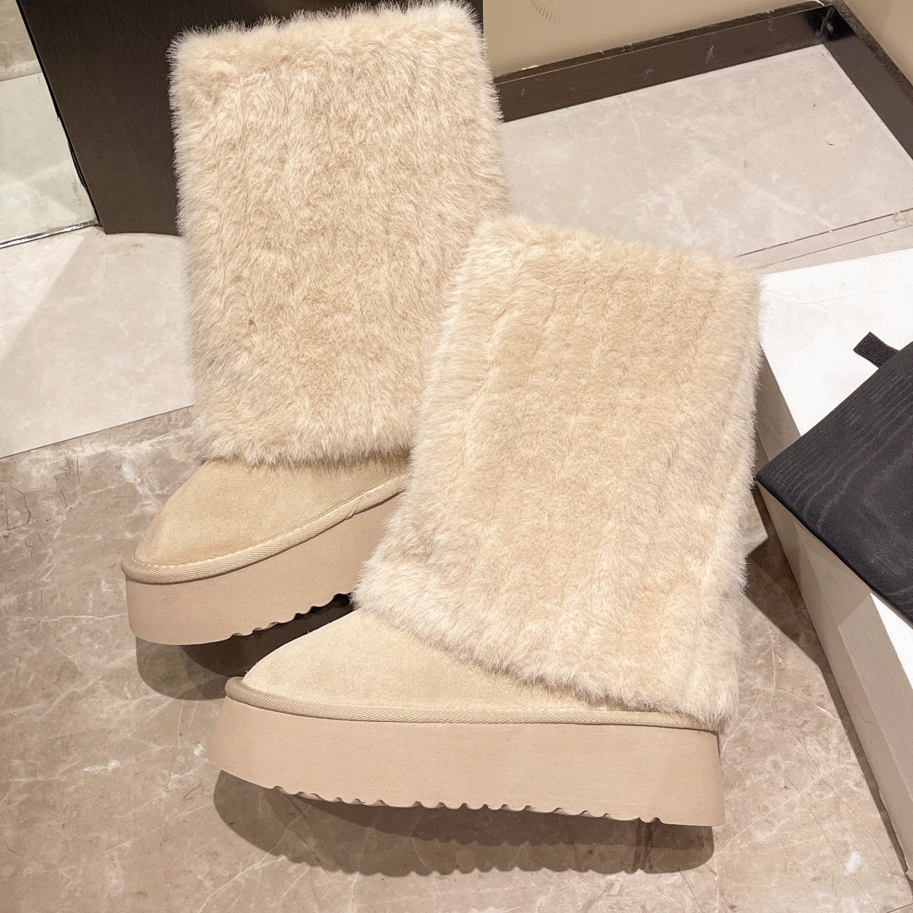 Demeter Plush High-Rise Boots - Sneakernational