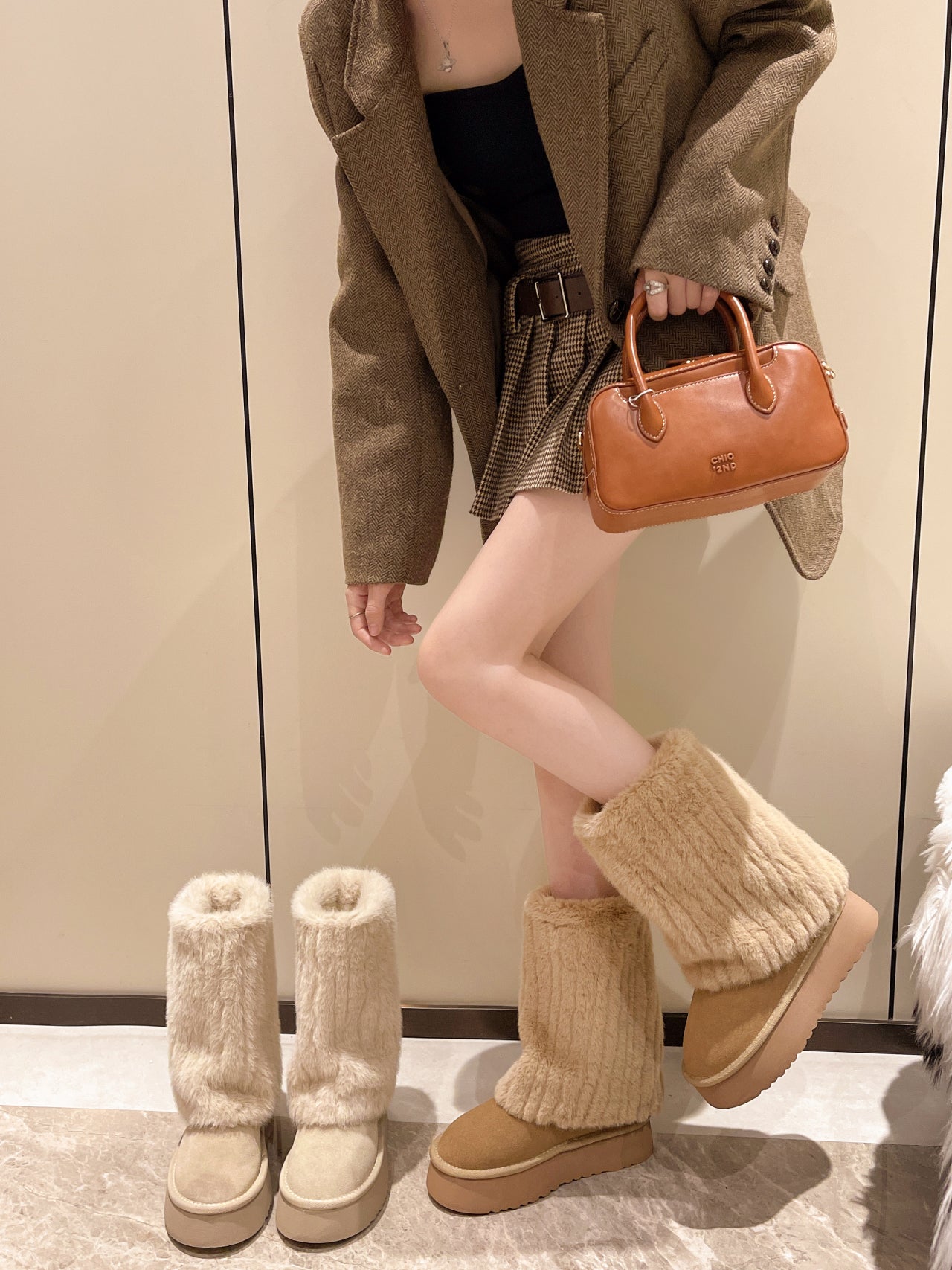 Demeter Plush High-Rise Boots - Sneakernational