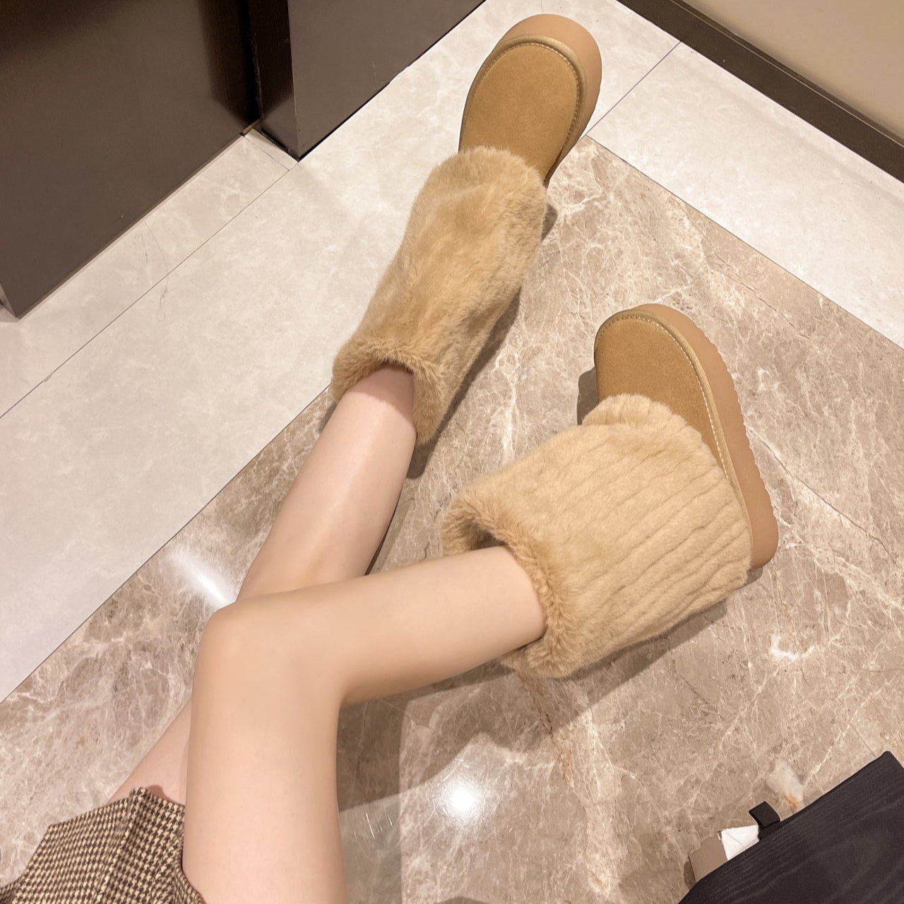 Demeter Plush High-Rise Boots - Sneakernational
