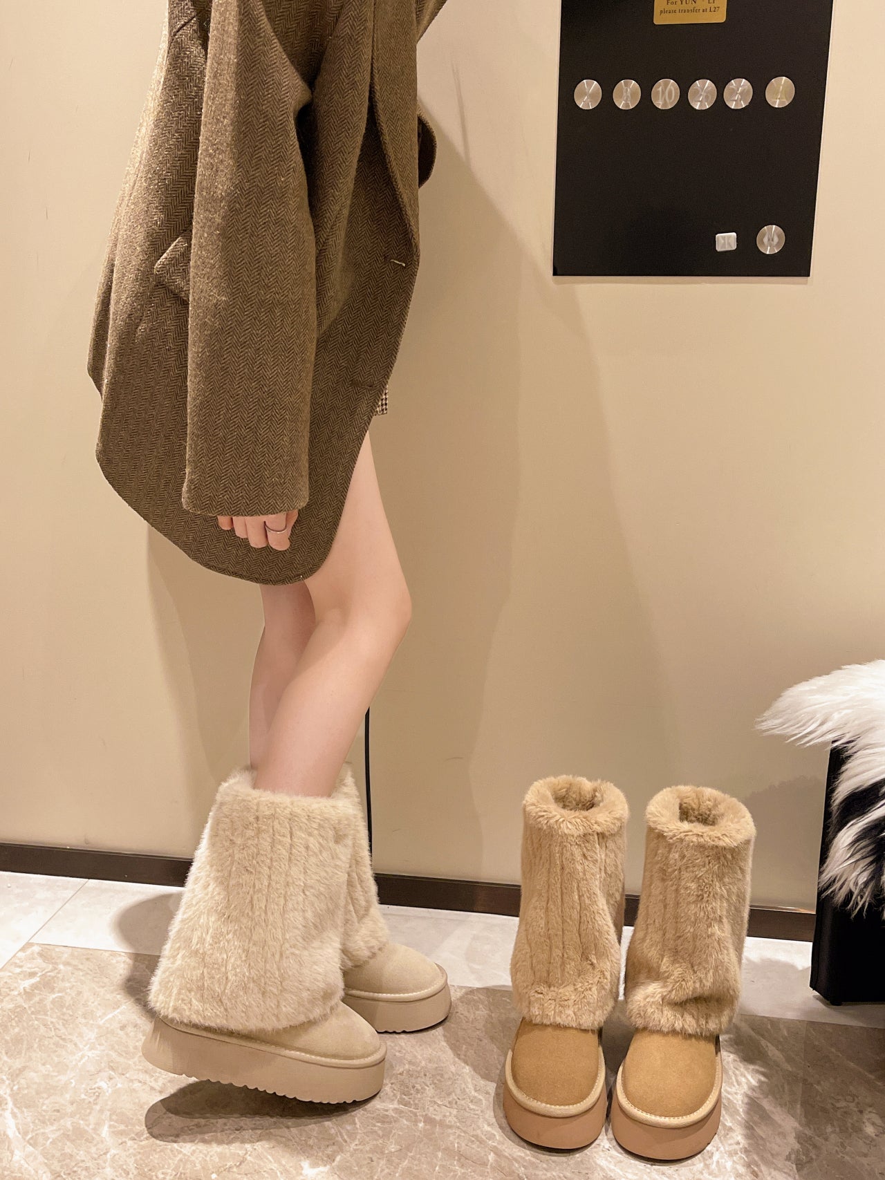 Demeter Plush High-Rise Boots - Sneakernational