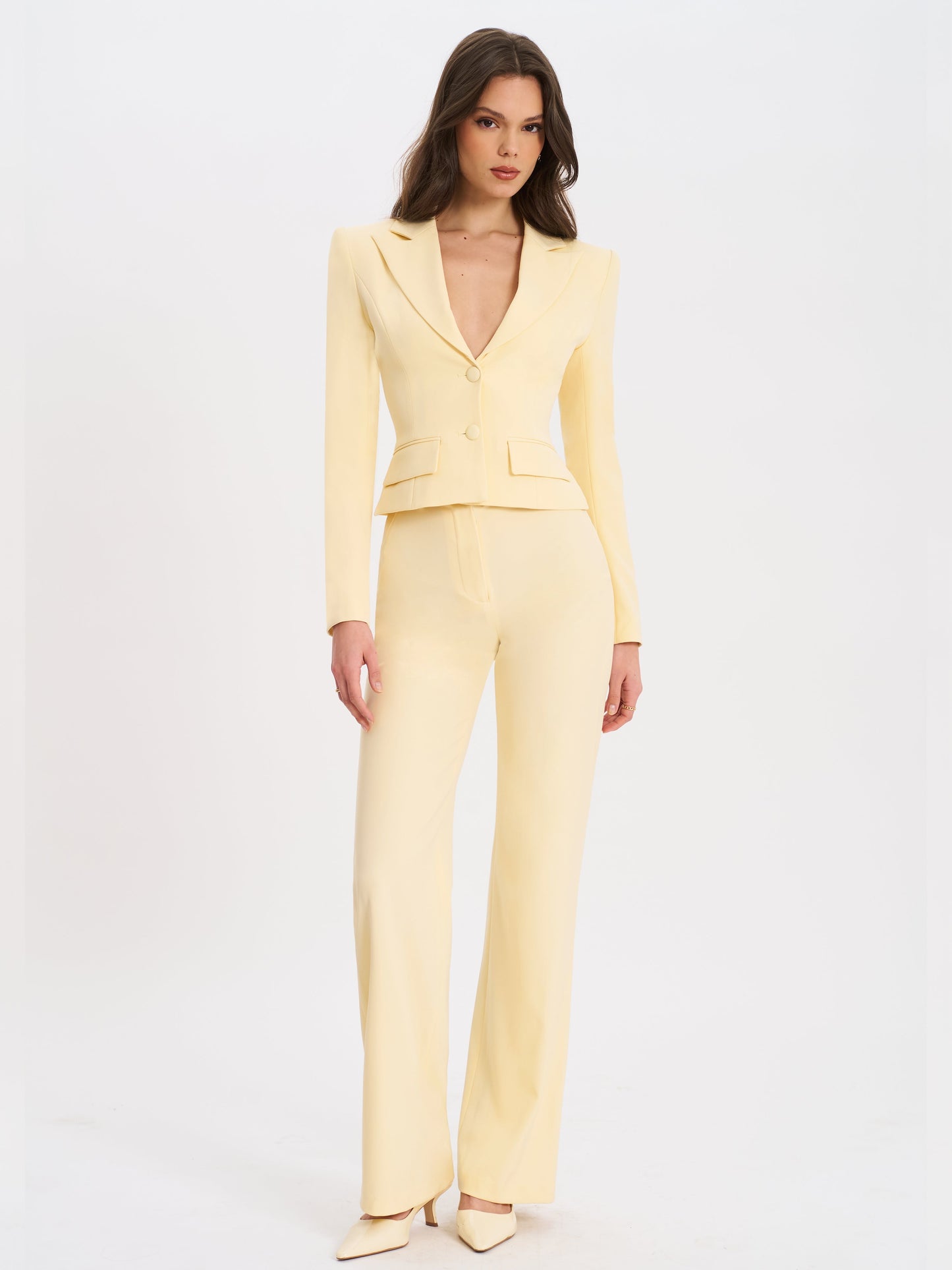 Quinne Butter Yellow Slim-fit Blazer