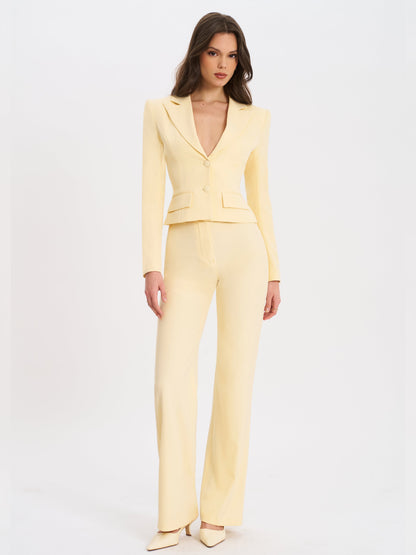 Quinne Butter Yellow Slim-fit Blazer