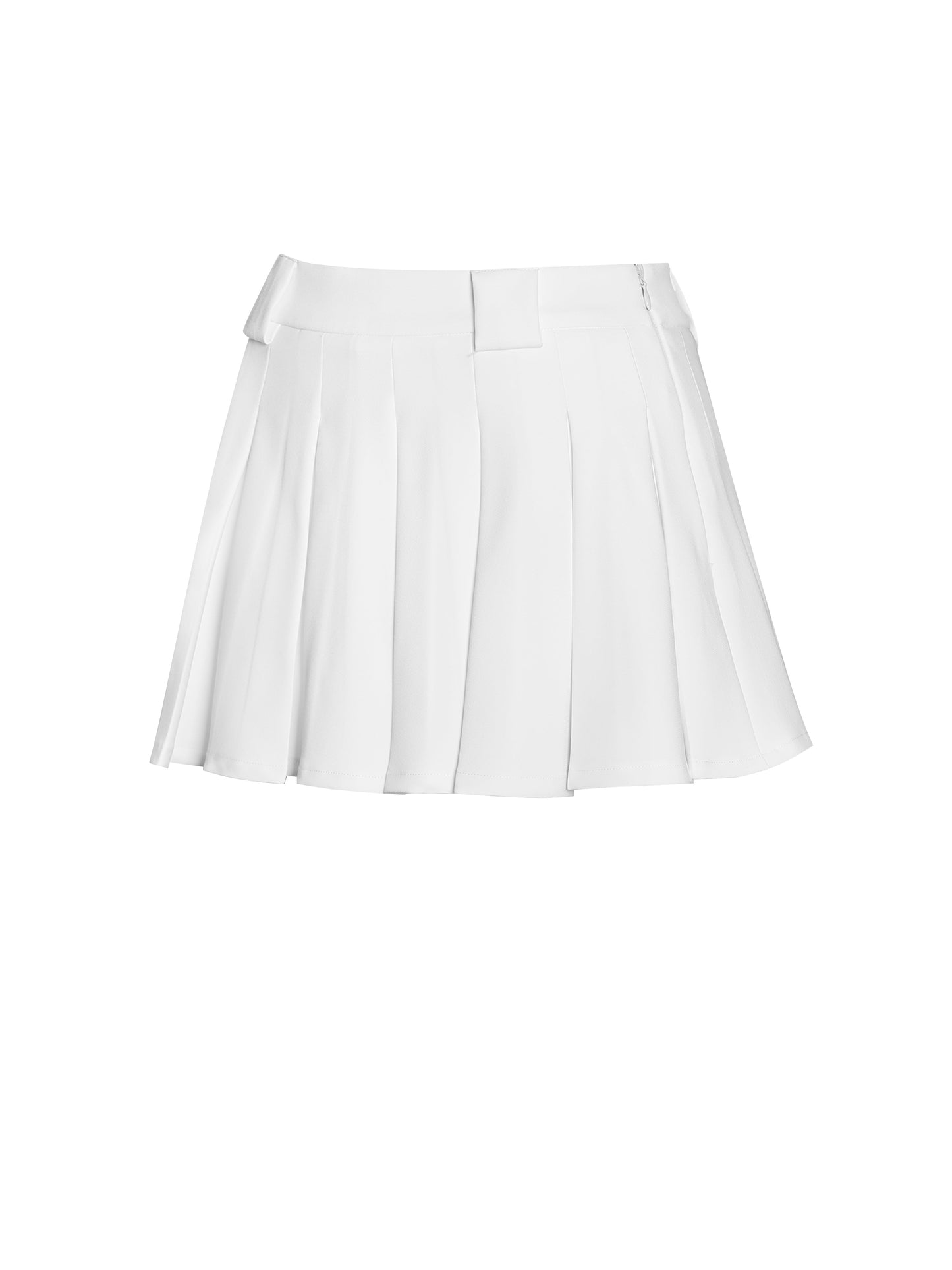 Oaklyn White Pleated Mini Skort