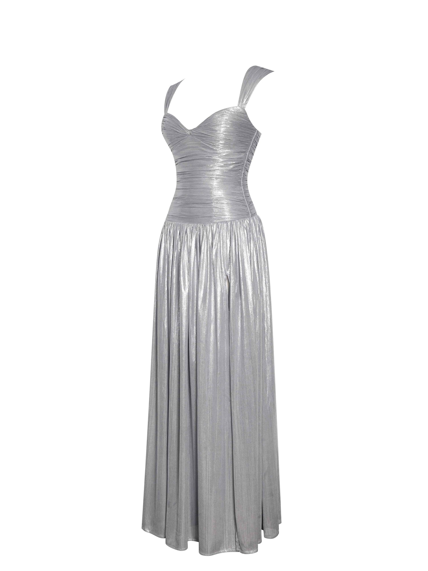 Palmer Silver Glitter Drop Waist Maxi Dress