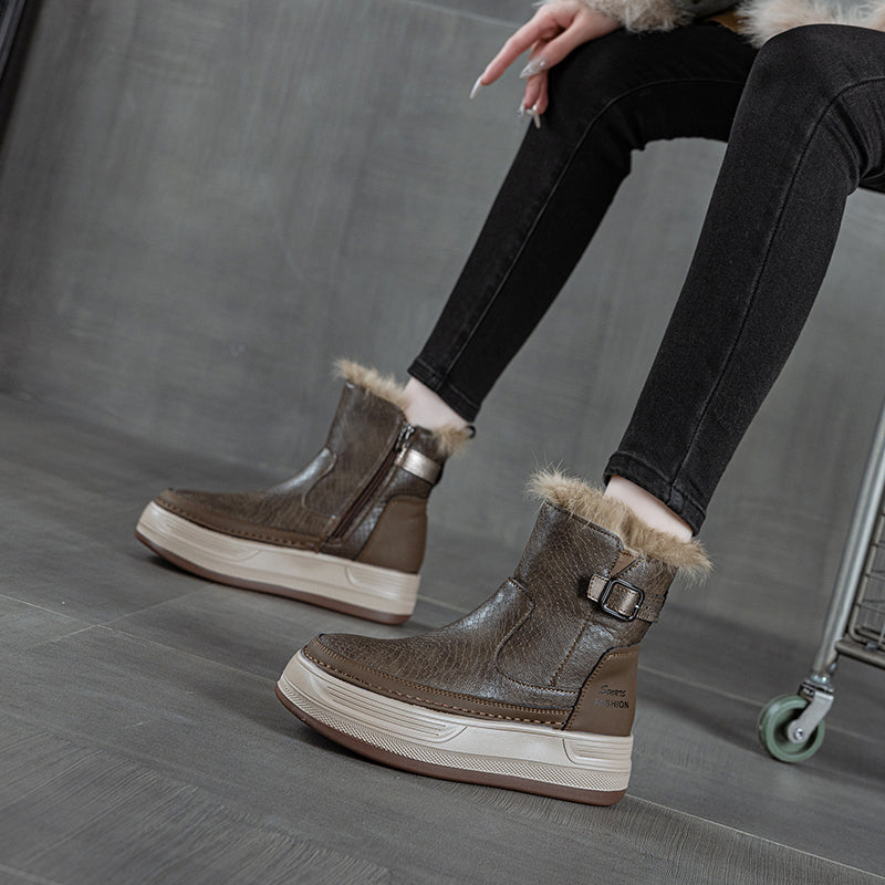 Selene Fur-Lined Ankle Boots - Sneakernational