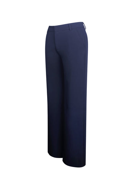 Yanin Navy Low-Rise Straight Leg Pants
