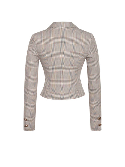 Oakley Brown Plaid Preppy Style Blazer Jacket