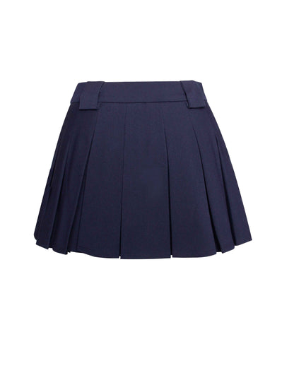 Nasya Navy Blue Pleated Mini Skort