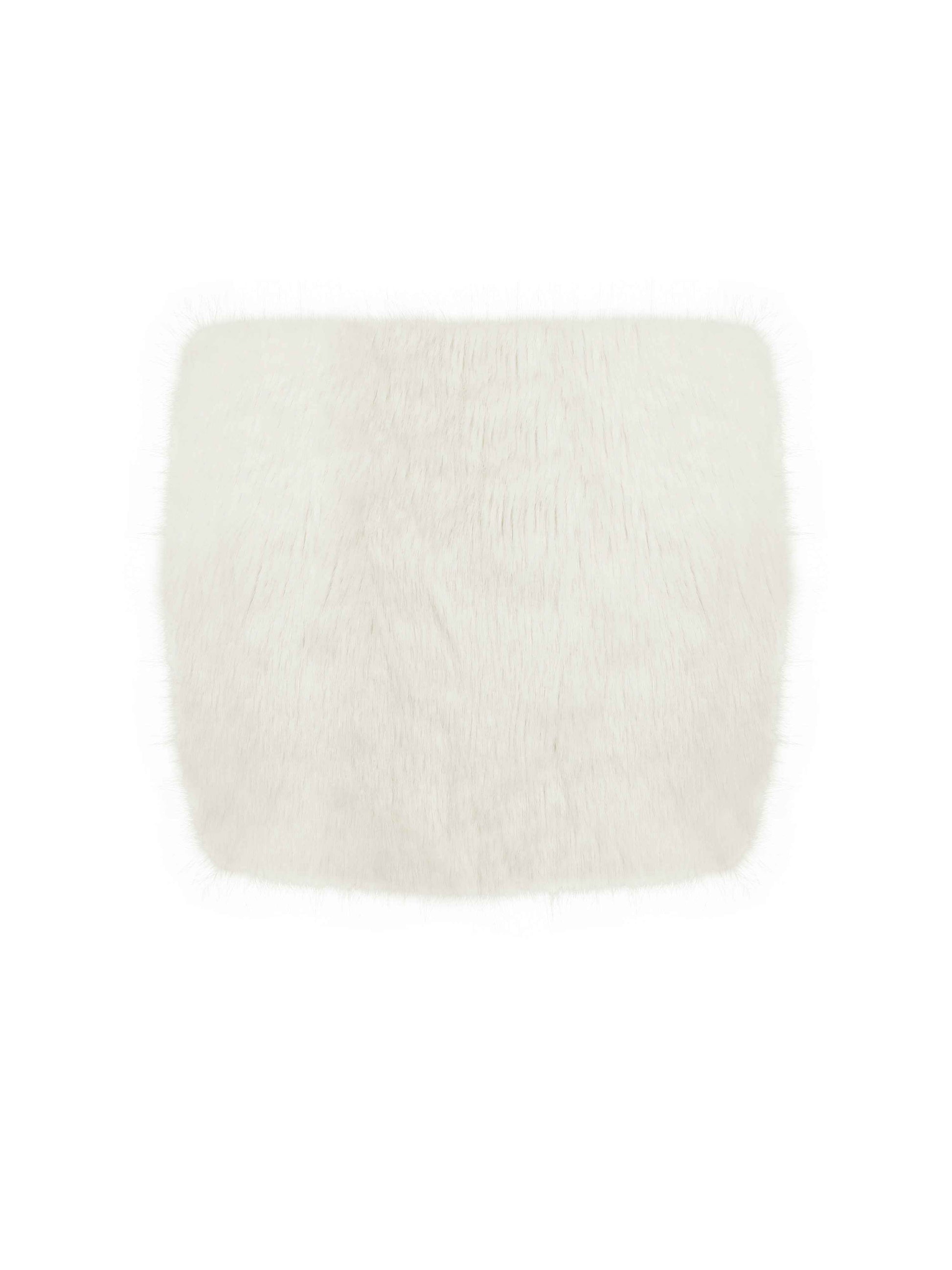Narla Ivory Low-Waisted Fur Mini Skirt