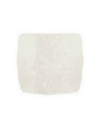 Narla Ivory Low-Waisted Fur Mini Skirt
