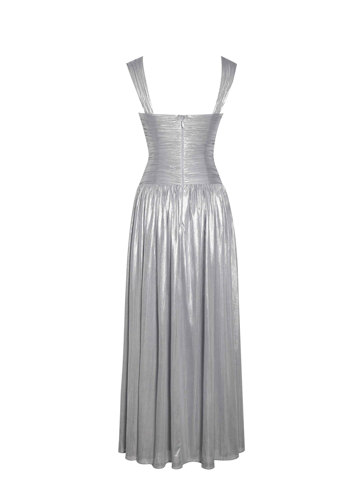 Palmer Silver Glitter Drop Waist Maxi Dress