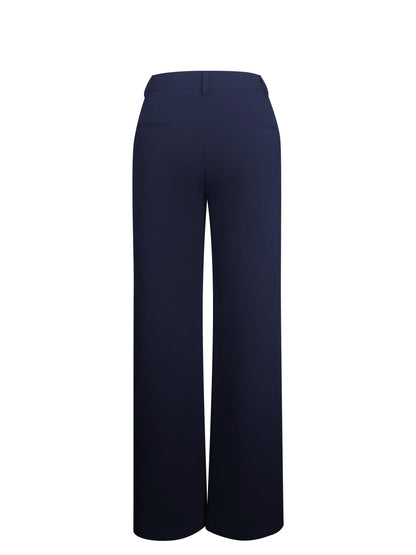 Yanin Navy Low-Rise Straight Leg Pants