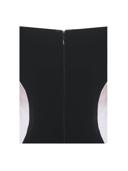 Nova Black Contoured Sweetheart Puff Sleeve Mini Dress