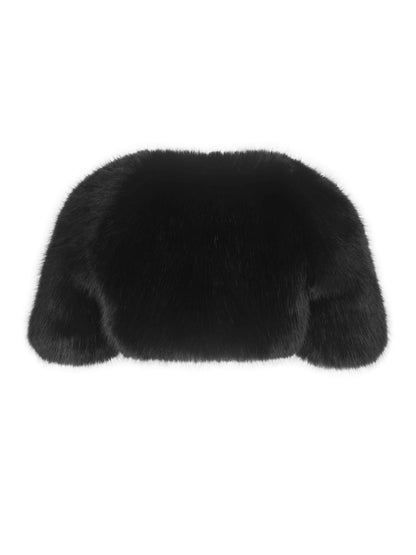 Kori Black Faux Fur Micro Bolero