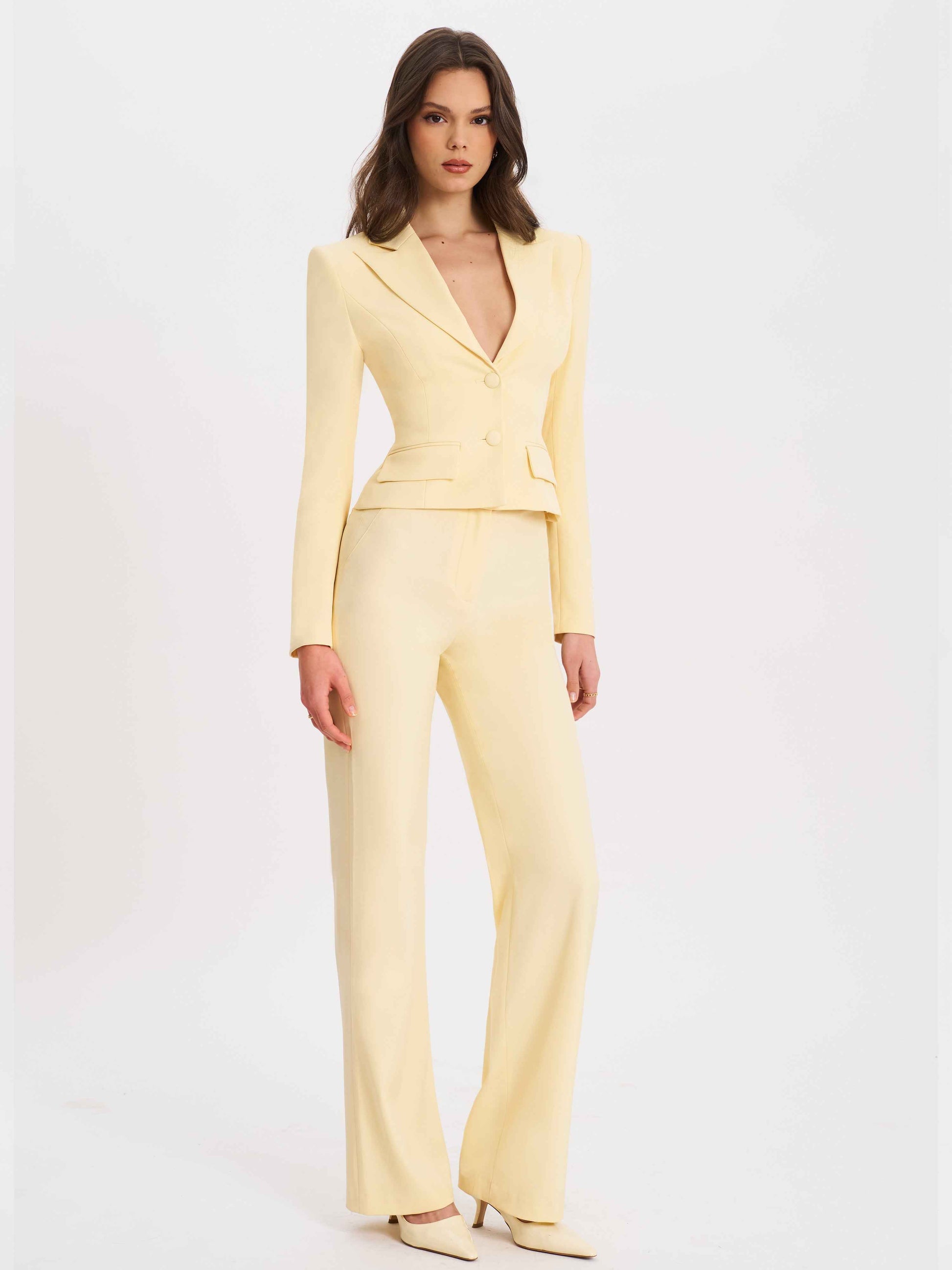 Quinne Butter Yellow Slim-fit Blazer