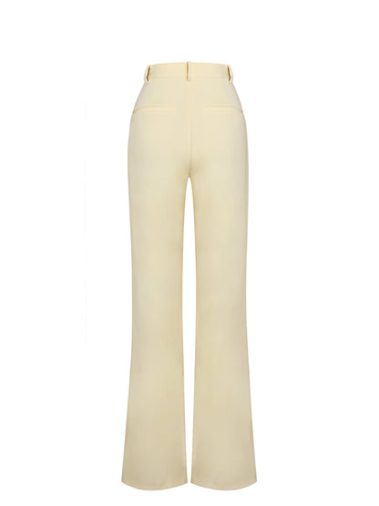Quinnie Butter Yellow Slim Suit Pants