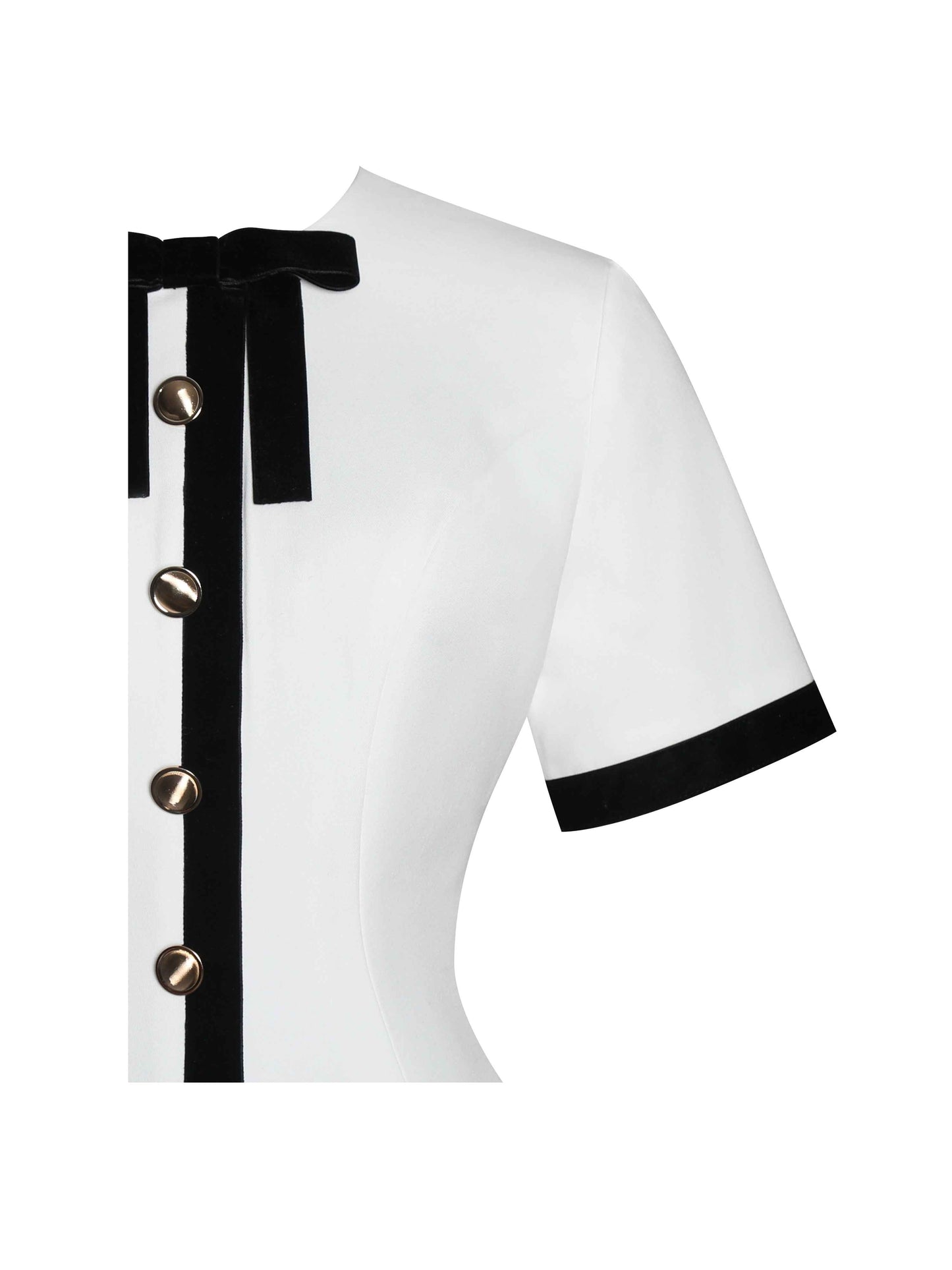 Idina Business Casual White Romper with Black Trim